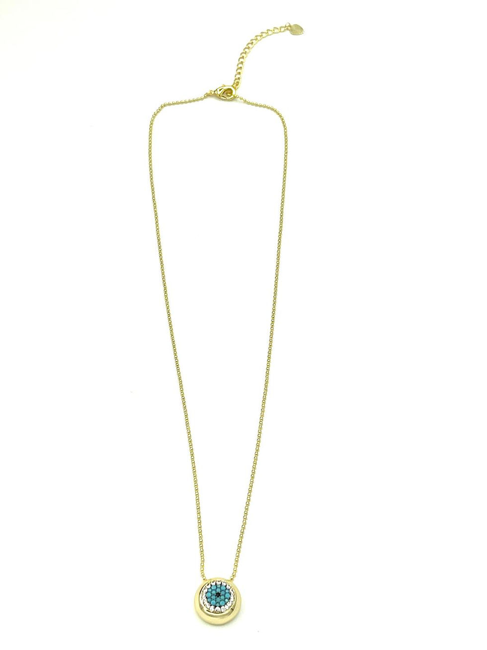 Thumbnail: Mykonos Blue/White Evil Eye Necklace.
