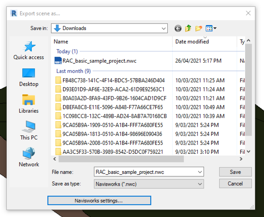 How to Export .NWC files from Revit