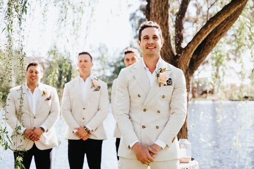 Groom awaiting bride at Mali Brae Farm Southern Highlands wedding