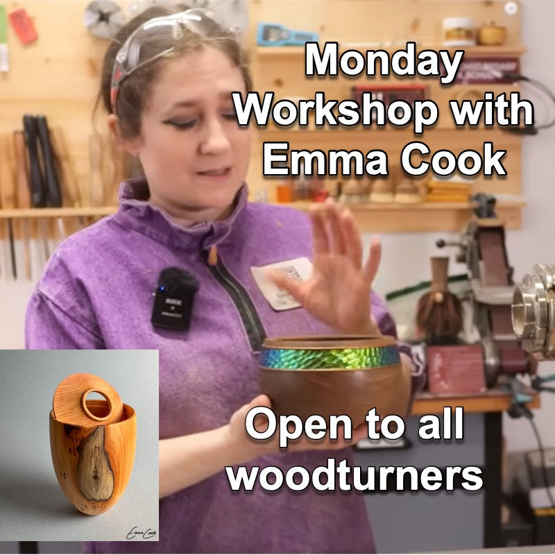Workshop with Emma Cook - - Lidded Hollow Form Box or Chameleon Bowl (MONDAY - Cost $190) see Learn More