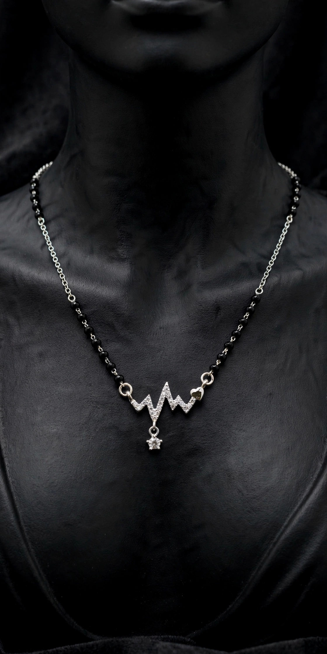 Silver Heartbeat Mangalsutra