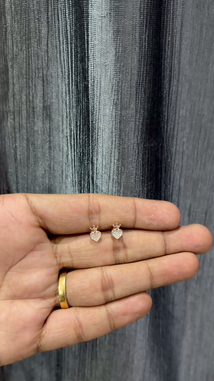 Thumbnail: Silver Diamond Heart Earrings