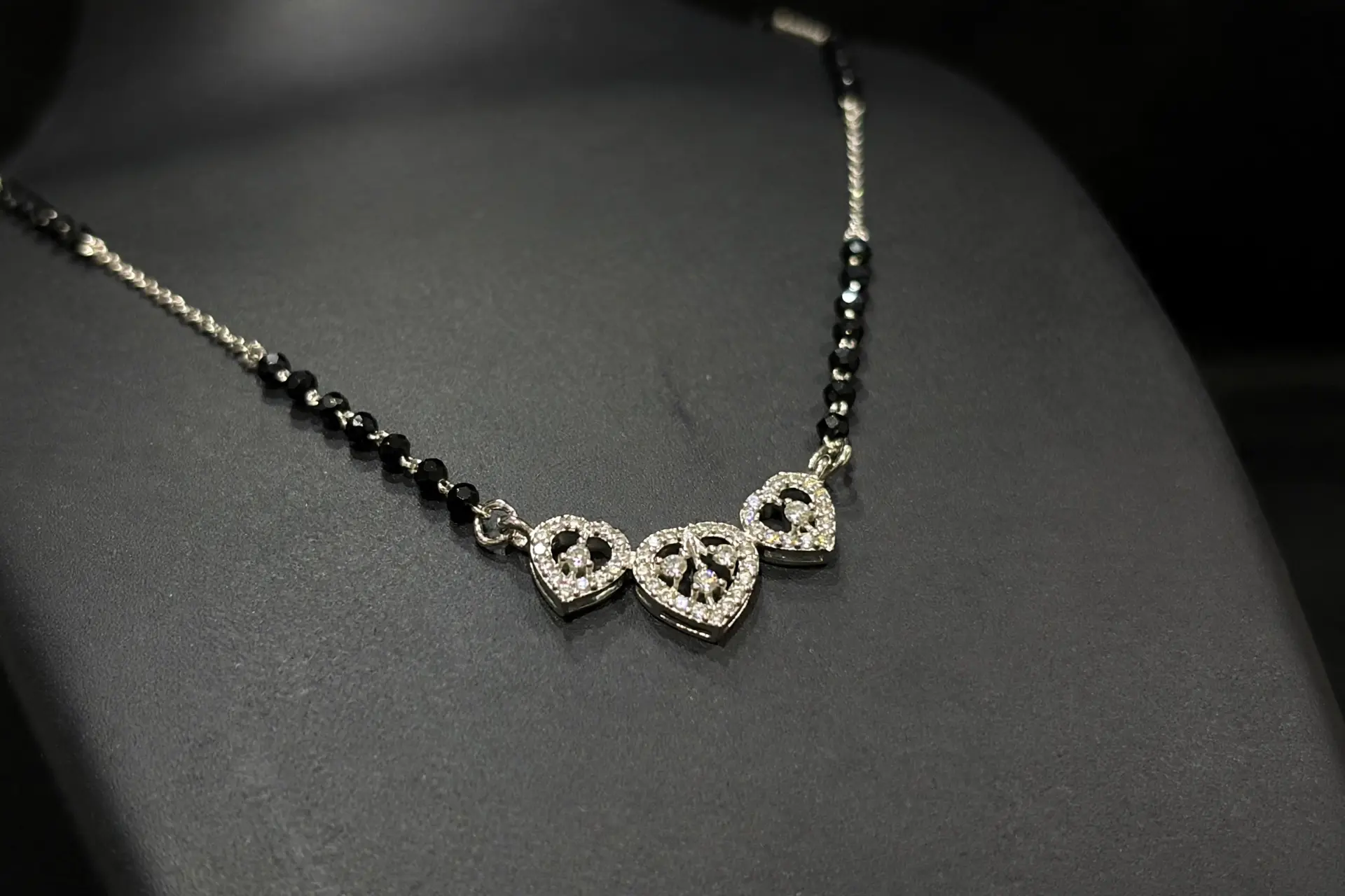 Silver Triple Leaf Mangalsutra
