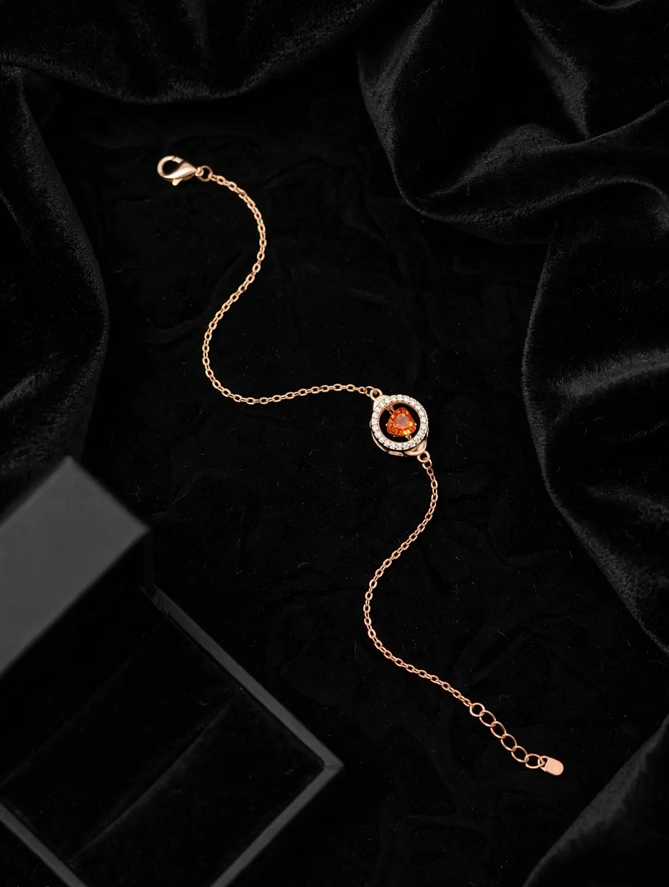 Silver GOLD plated Red Heart Bracelet