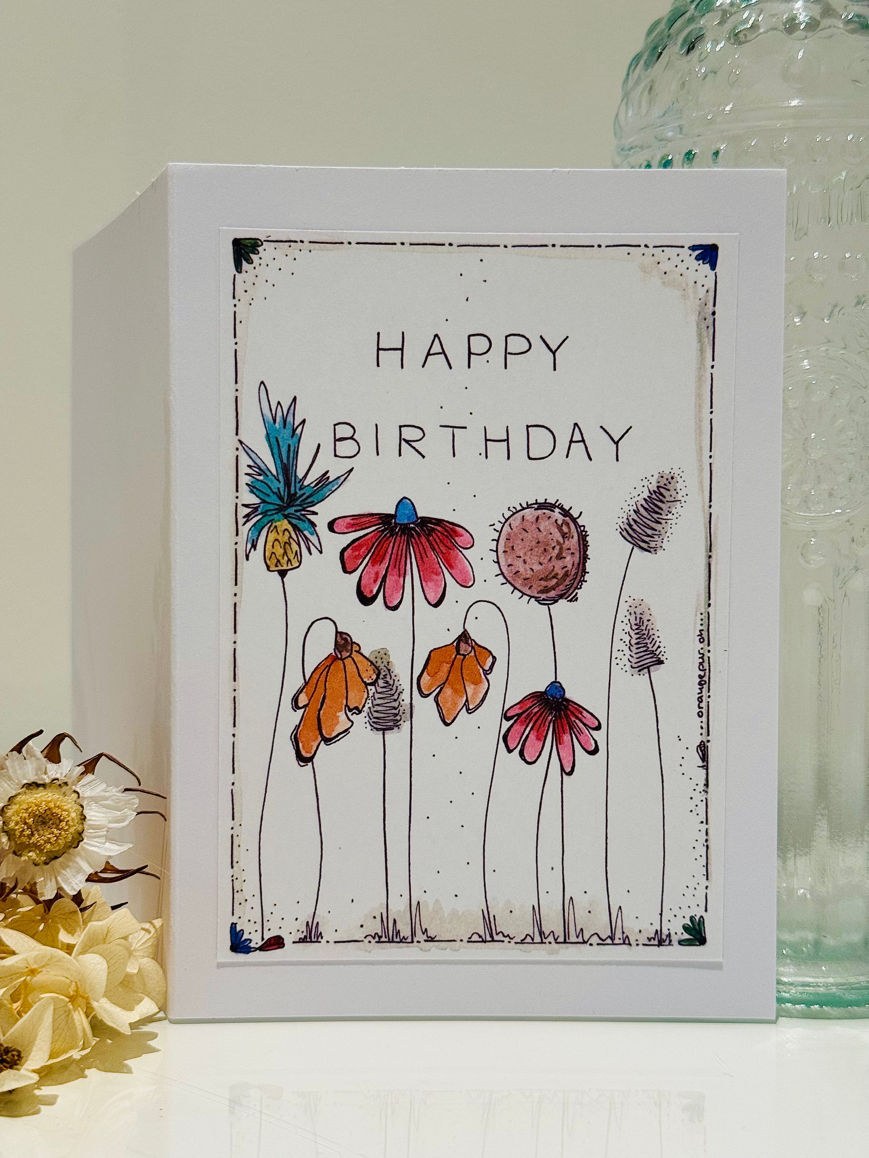 Happy Birthday - feine Blumen