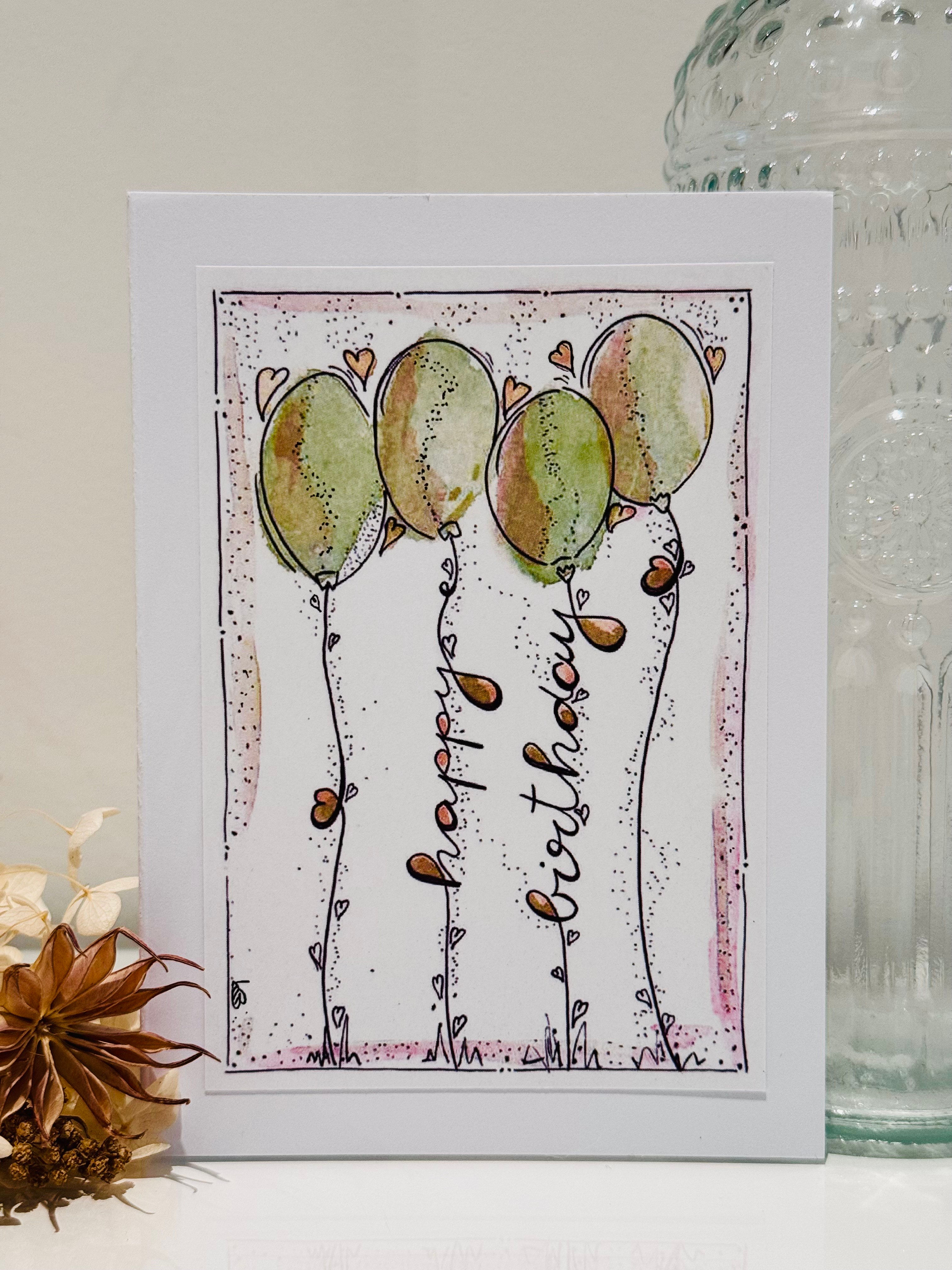 Happy Birthday - Ballone grün