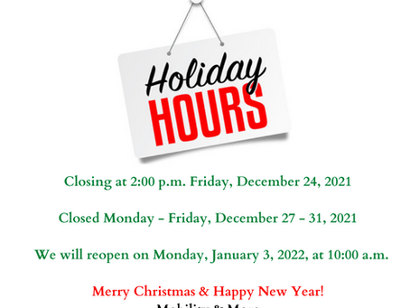 Holiday Hours