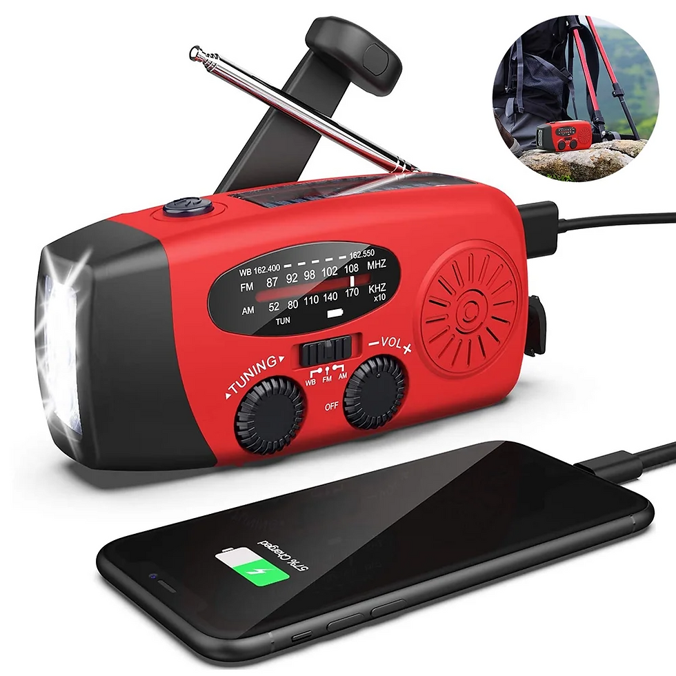 Miniatura: Emergency  Radio Crank Solar Hand Weather 1000mAh Power Bank Charger Flash Light