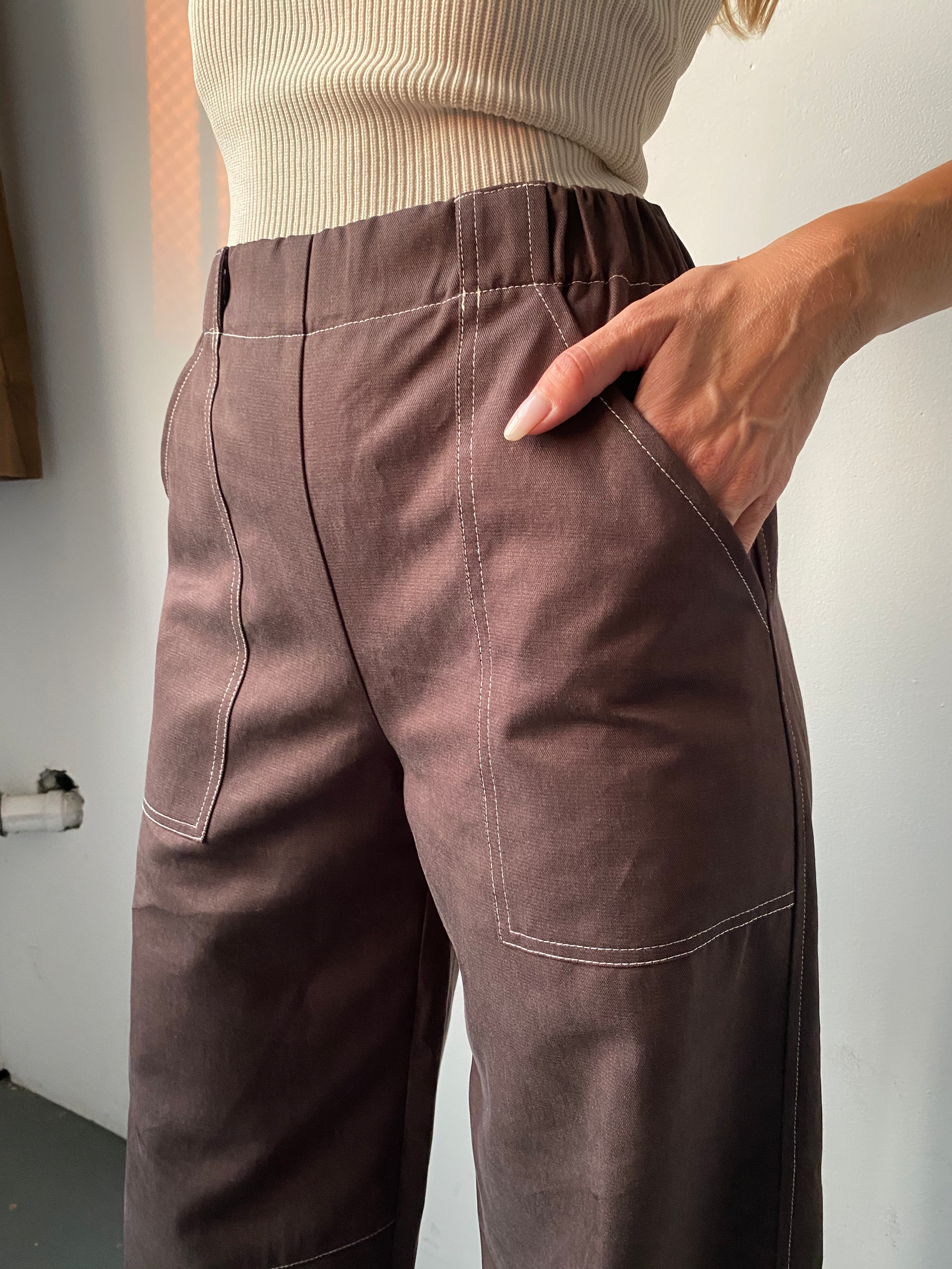 Barrel Leg Pull On Pant