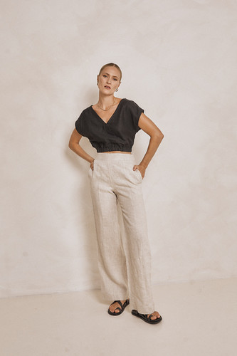 新品未使用　sunsea 19ss spec linen wide pants Wide Leg Linen Pants | Modern Sunday