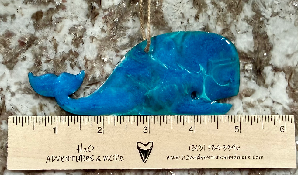 Thumbnail: Paint Pour & Shark Tooth Wooden Ornaments