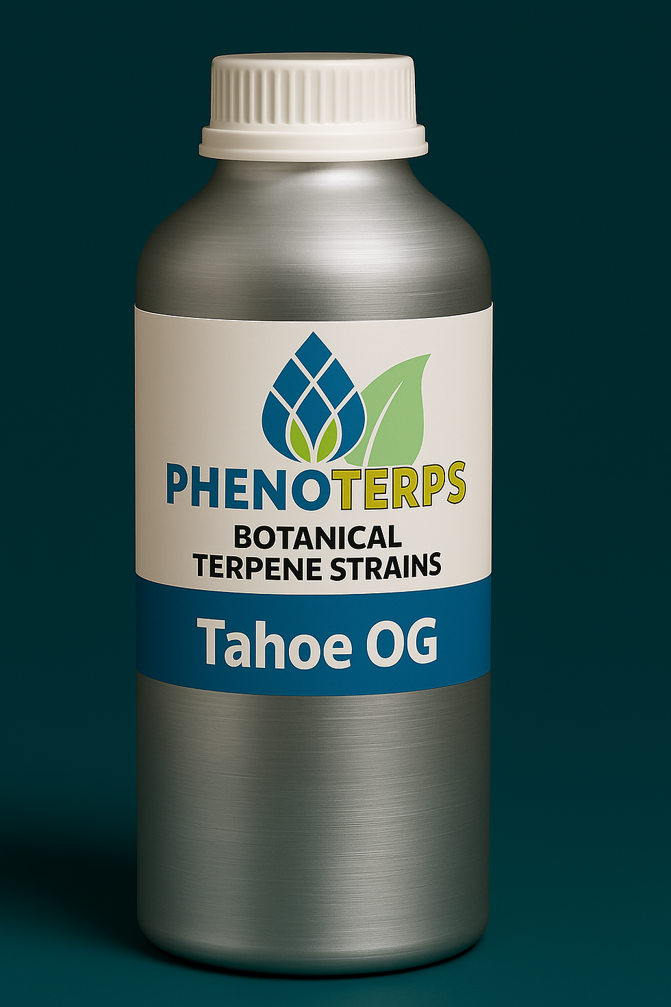 High-quality terpene extract from PhenoTerps, packaged in a sleek aluminum bottle with product label