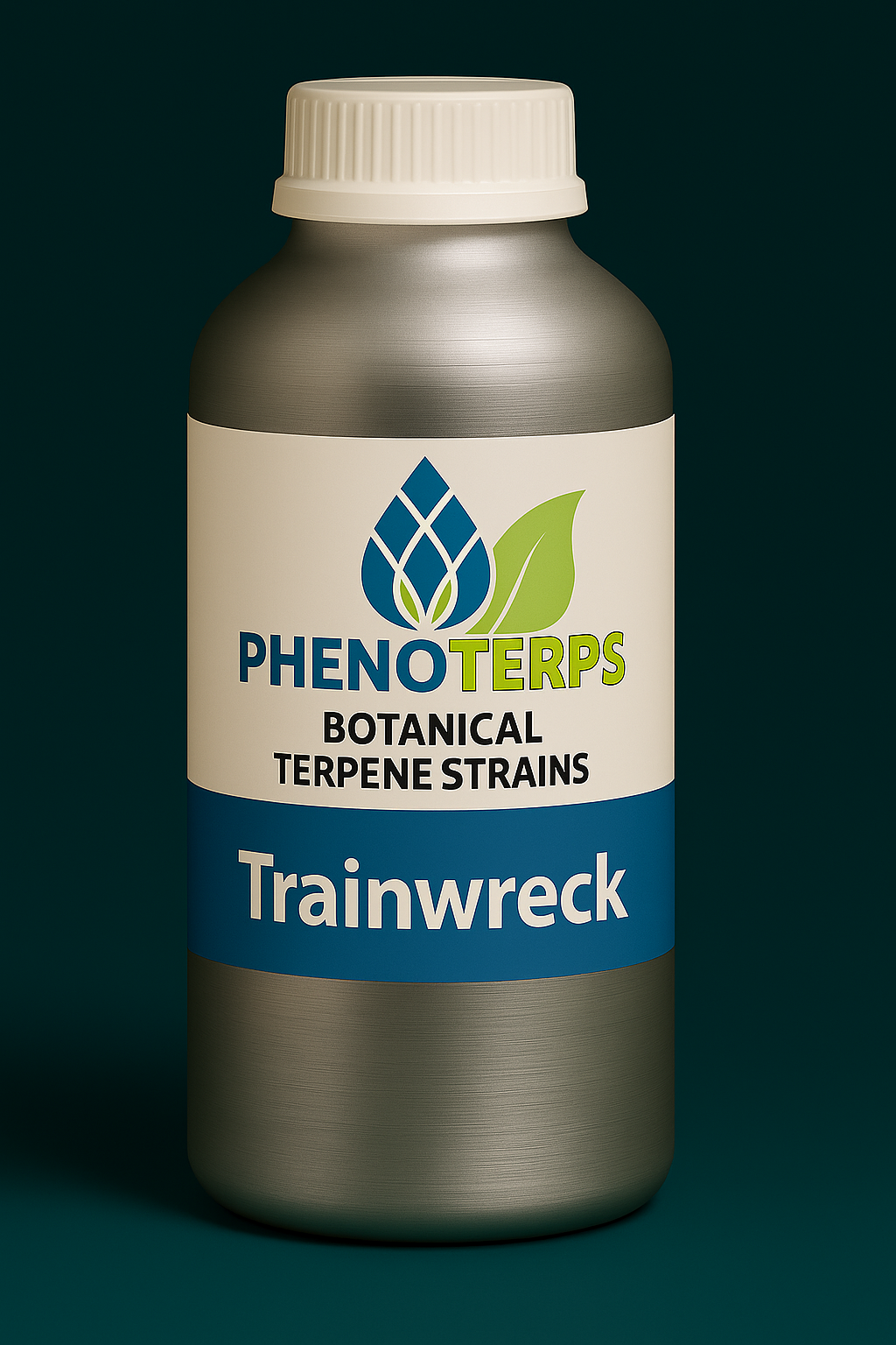 High-quality terpene extract from PhenoTerps, packaged in a sleek aluminum bottle with product label