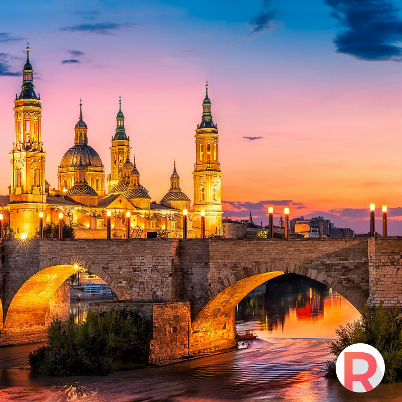 Sunset in Zaragoza, Spain