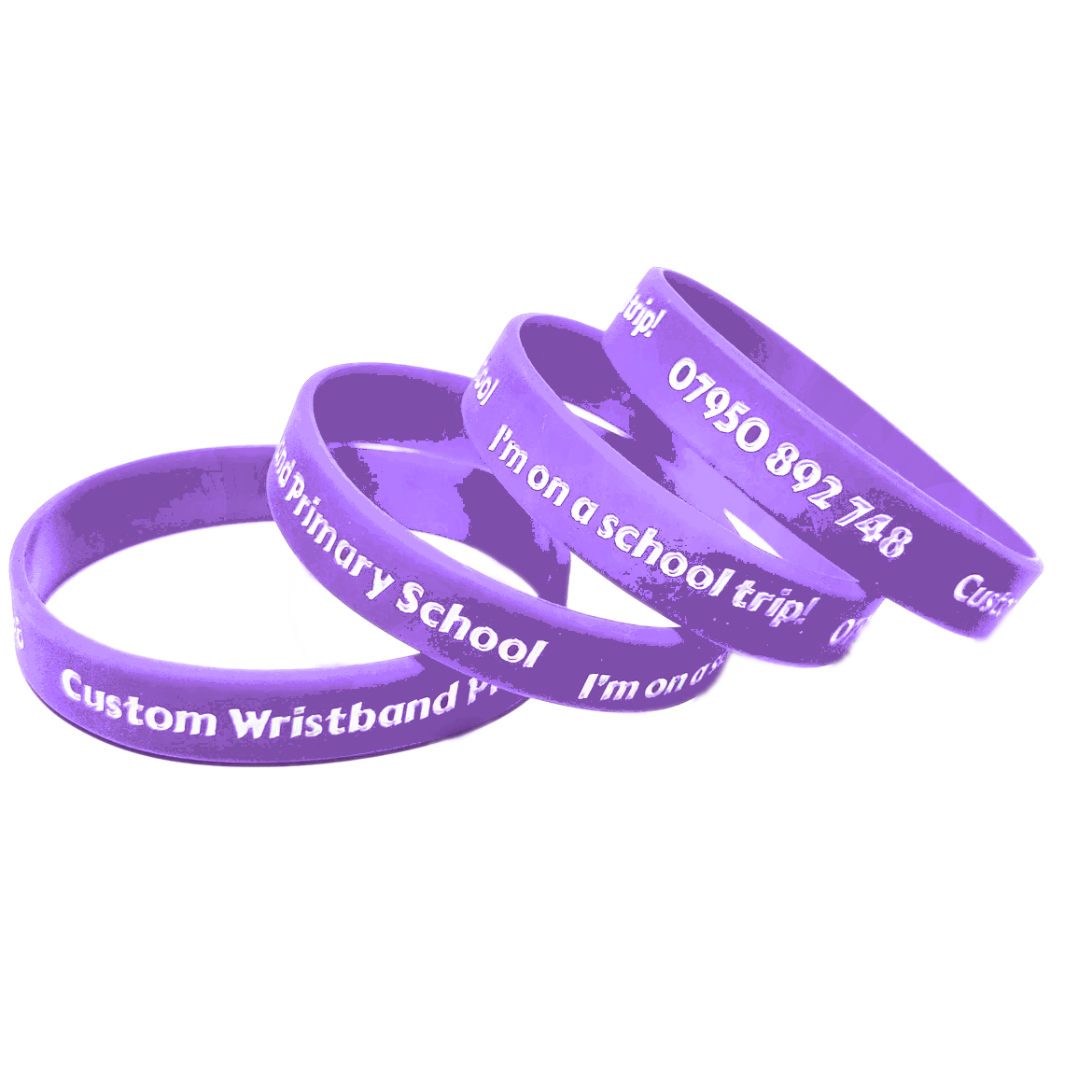 School Trip Wristbands x 300 pcs (Purple, Infant)