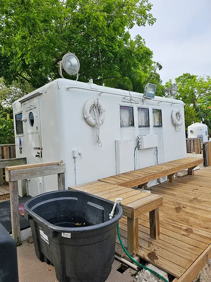 The surface command center monitors all systems for the underwater habitat, ensuring guest safety while they enjoy their subaquatic adventure. Photo credit: Sarah Jacob