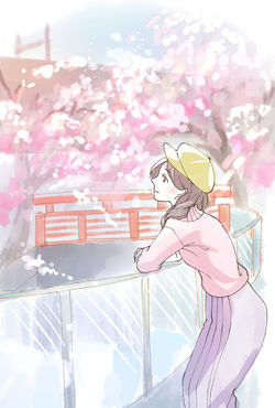 桜の並木道