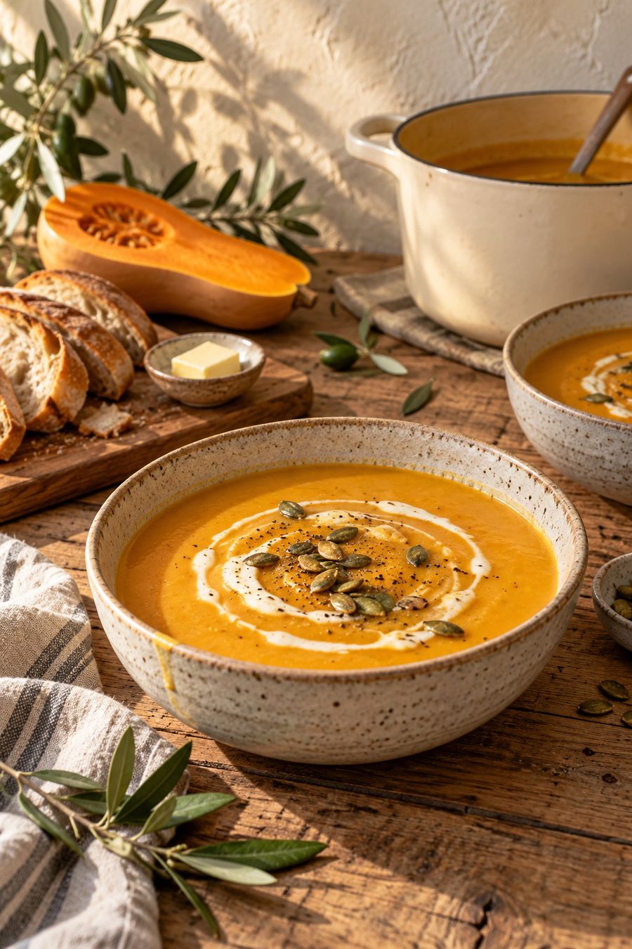 Creamy Butternut Soup, AI-generated photo from the book