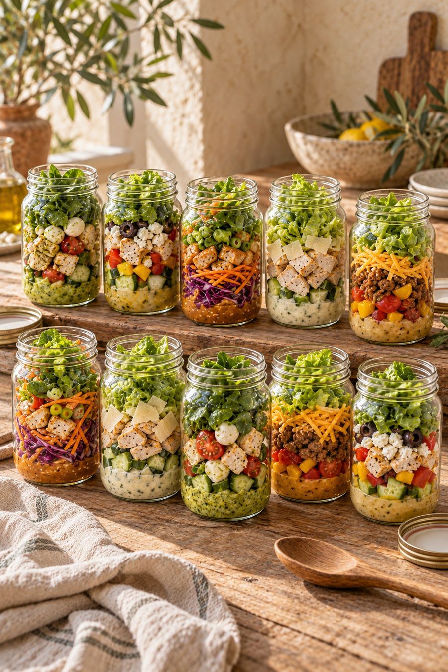 Salad Jars for the Week, AI-generated photo from the book