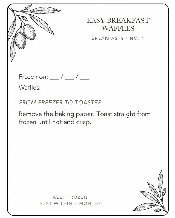 A line-art freezer label