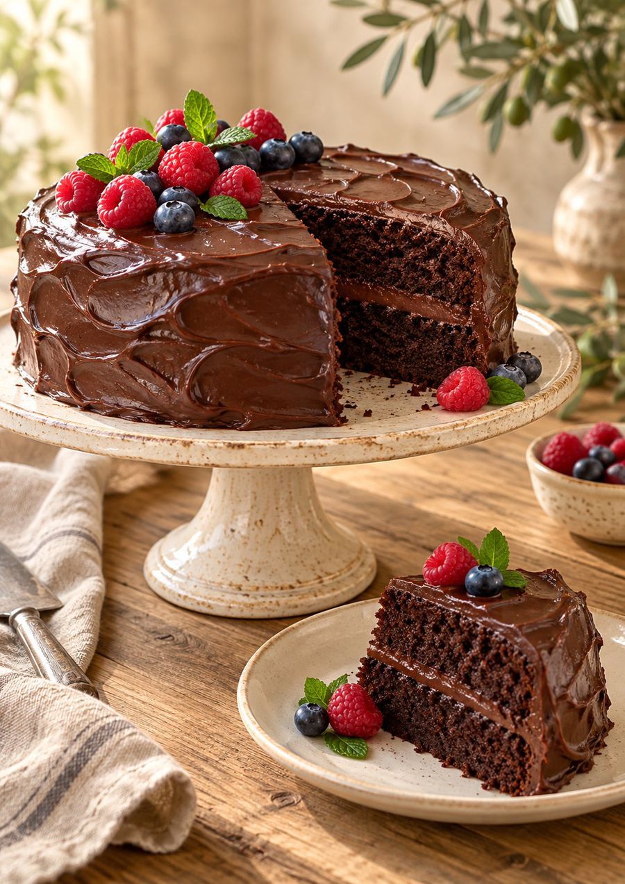 Moist Chocolate Cake, AI-generated photo from the book