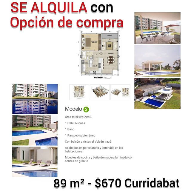 Se alquila apartamento en Curridabat con opción de compra Peniel inmobiliaria
