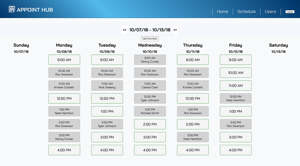 Admin Schedule View