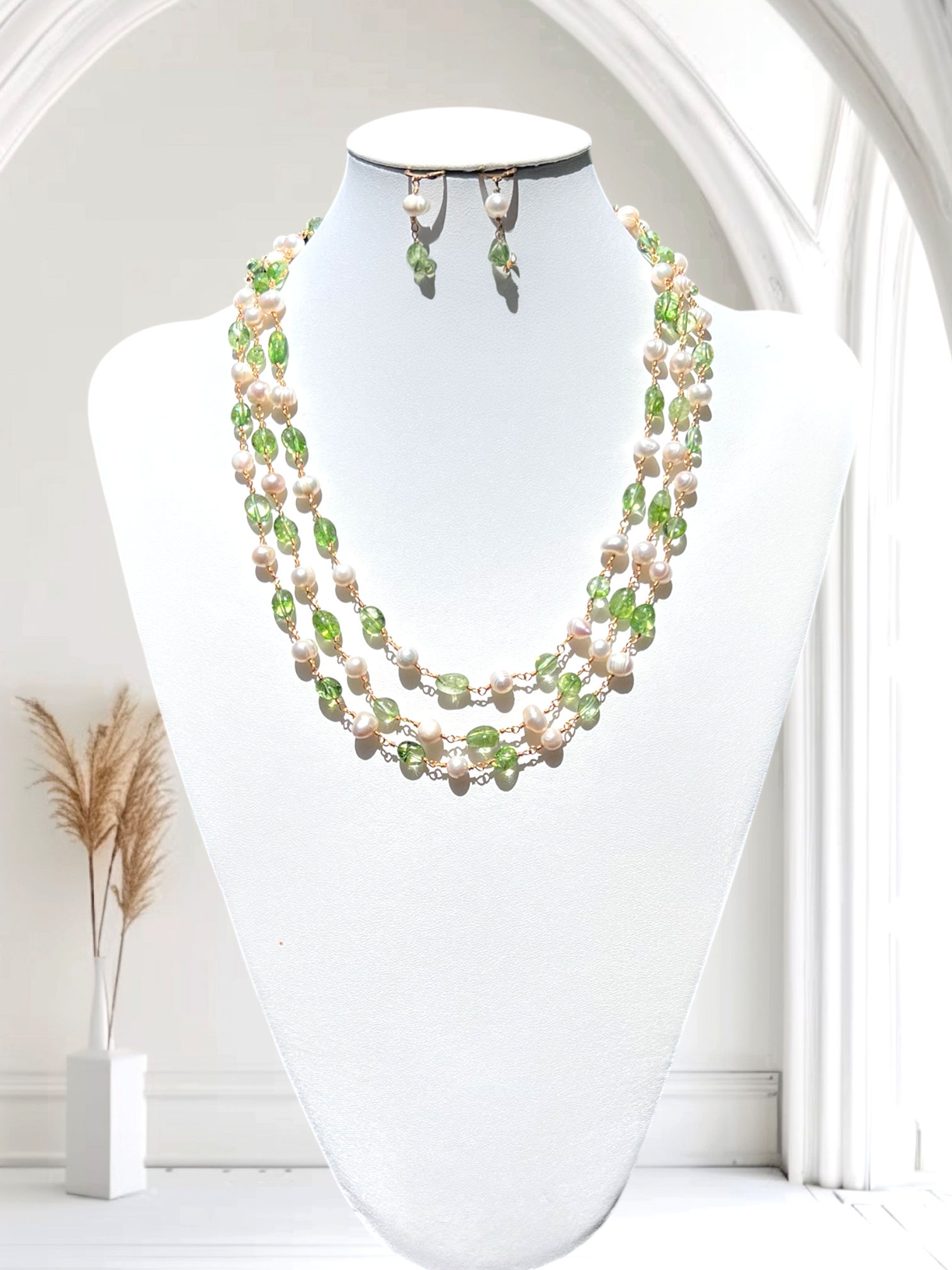 Parure in perle e quarzo