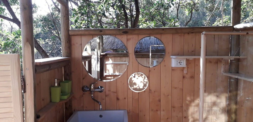 coin salle d'eau tente glamping