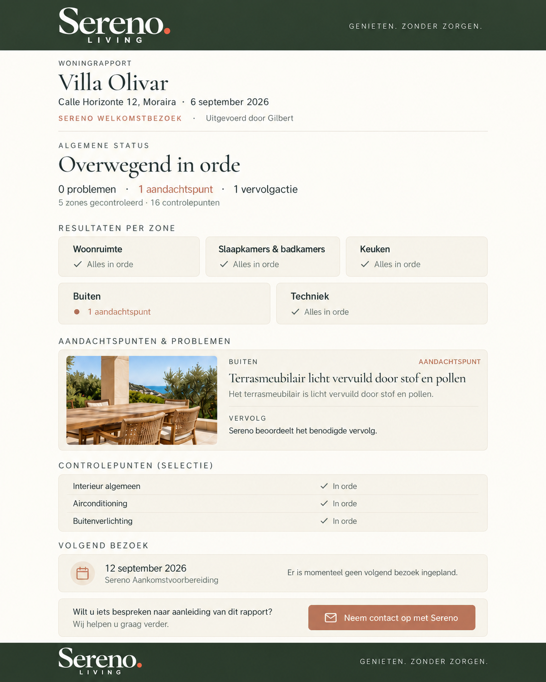 Sereno woningrapport Villa Olivar