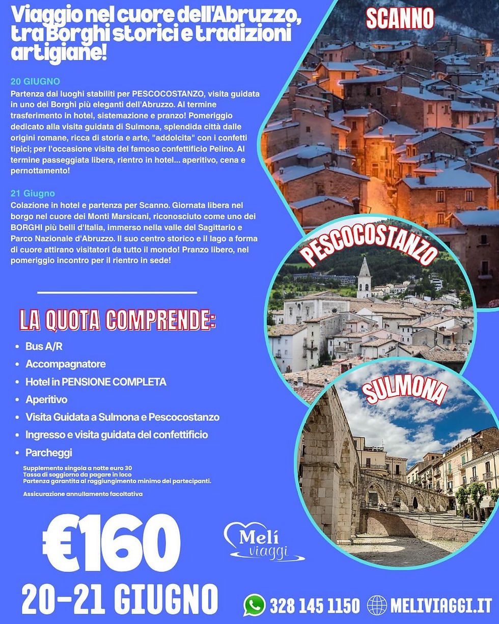 TRA BORGHI E TRADIZIONI: ABRUZZO AUTENTICO 20-21 GIUGNO €160,00