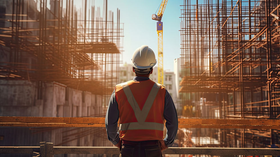 Construction site with an engineer