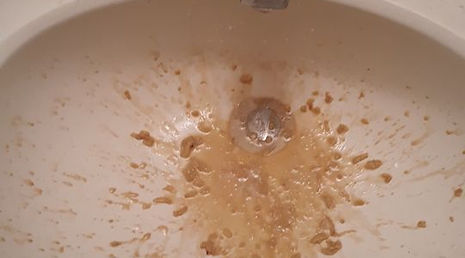 Fake vomit in a sink