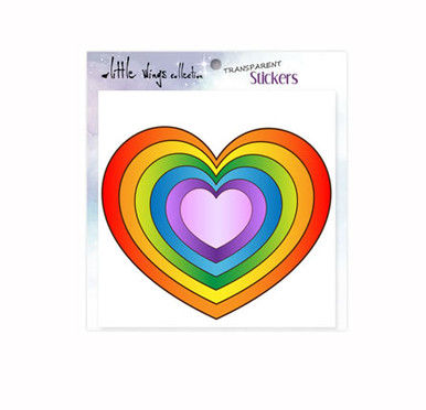 Rainbow Heart Transparent Sticker