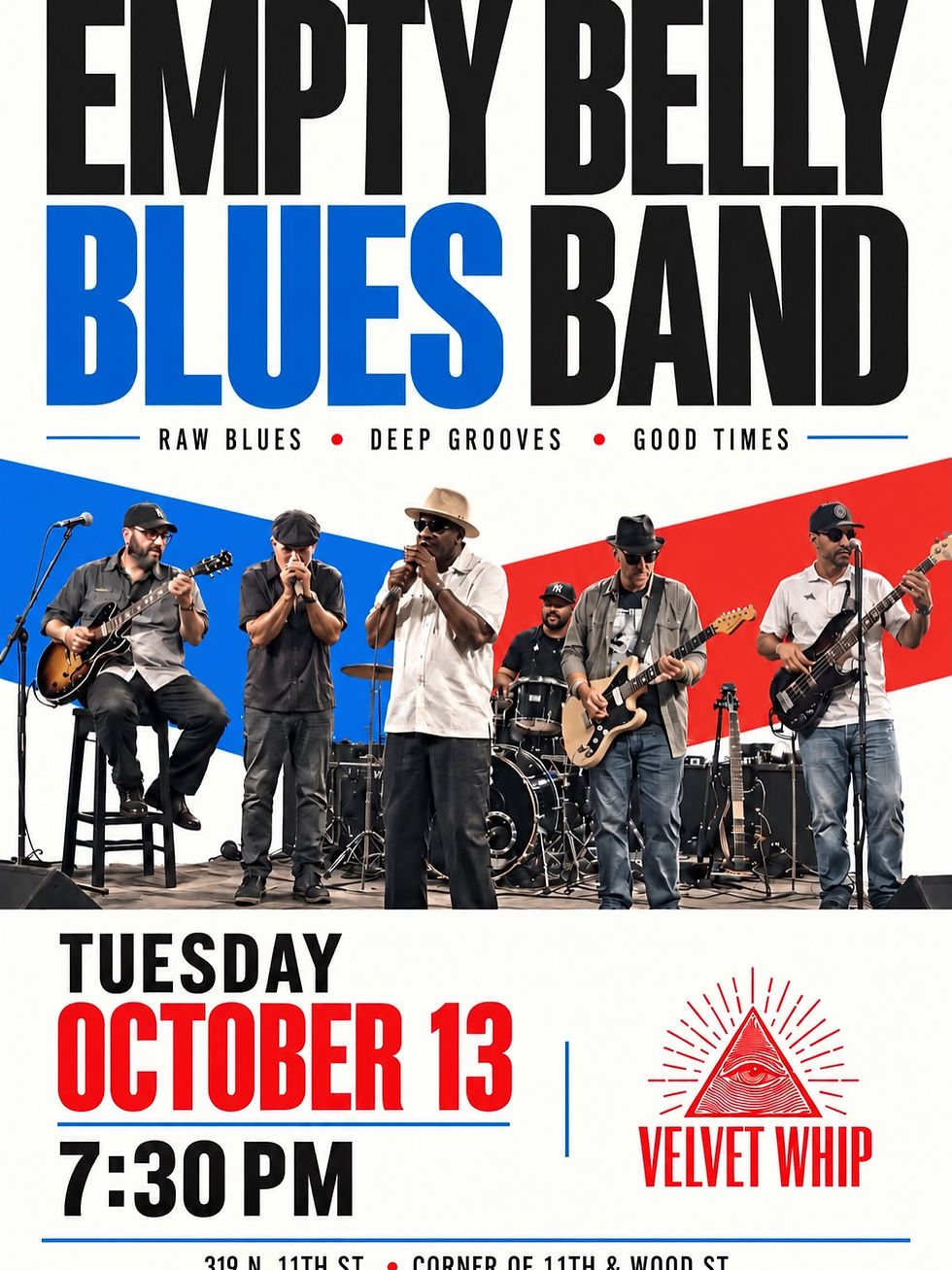Blues Tuesday with the Empty Belly Blues Band (Velvet Whip Arts & Social Club)