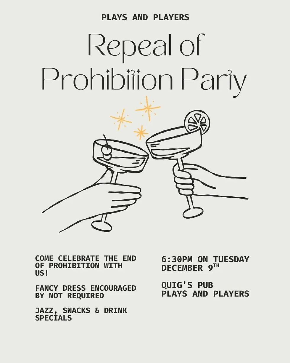 Repeal of Prohibition Party at Quig's - featuring Drew Nugent & The Midnight Society