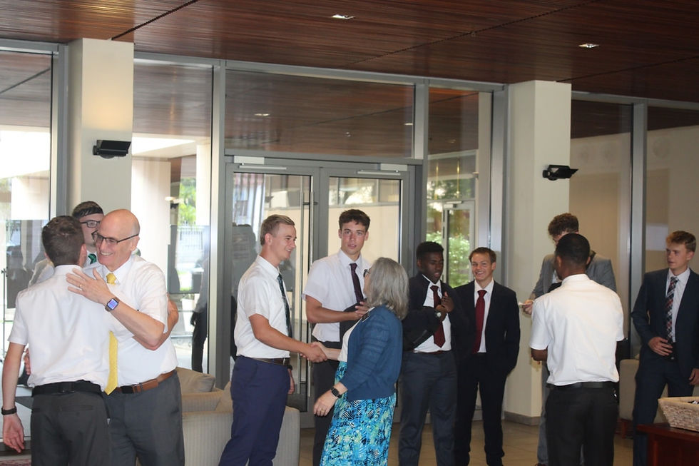 Arriving at the MTC in Ghana and meeting President J. Benoit Duquette, and Sister Diane Duquette
