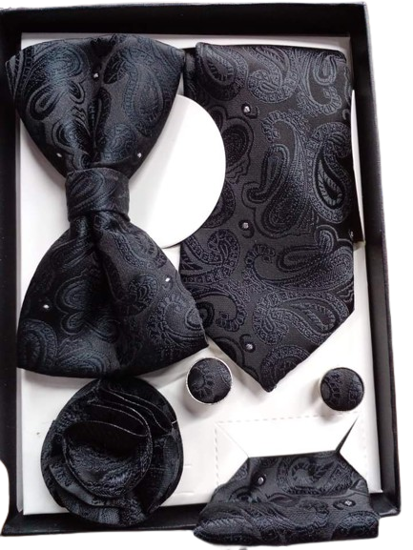 Set: Tie + Bow Tie + Cufflinks + Wool Flowers ✅