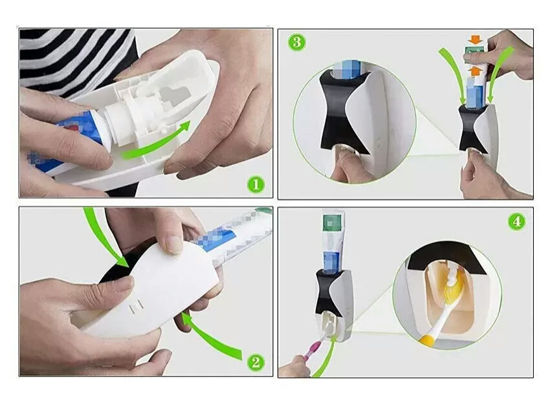 Miniatura: Distributeur De Pâte Dentifrice + Porte Brosse À Dents