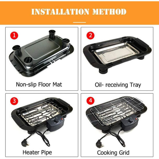 תמונה ממוזערת: Electric Barbecue Grill – 2000W – Black – 50 Hz – 1-Month Warranty