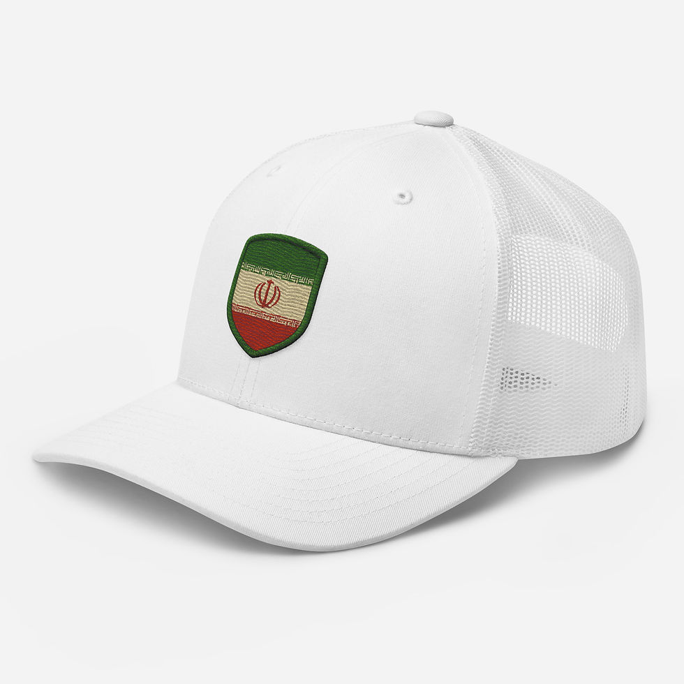 Thumbnail: Iran flag hat, Sarzamin snapback, REP IT Iran, SnapCity Tehran, Persian pride cap, Iranian badge hat, heritage shield trucke
