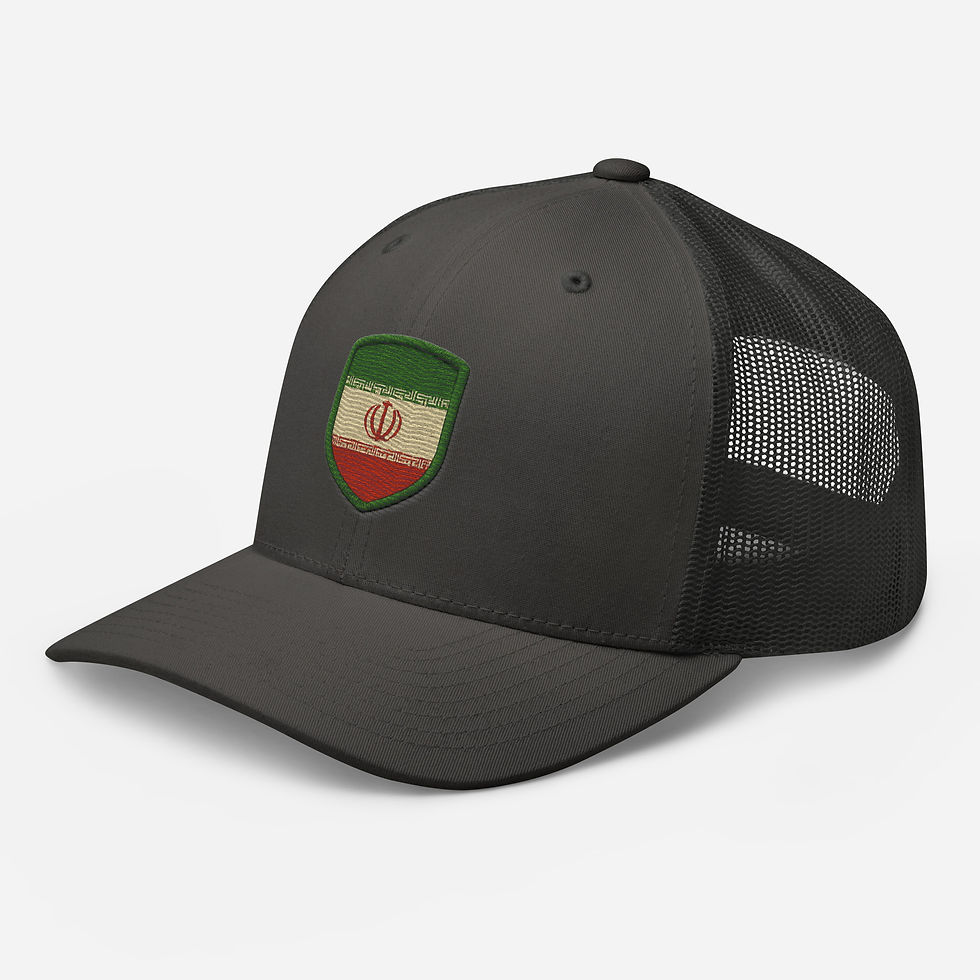 Thumbnail: Iran flag hat, Sarzamin snapback, REP IT Iran, SnapCity Tehran, Persian pride cap, Iranian badge hat, heritage shield trucke