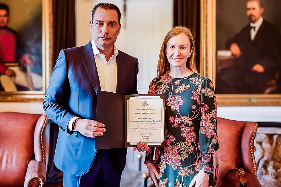 RECONOCE EMBAJADA DE ESTADOS UNIDOS COLABORACIÓN DE ALCALDE SANMIGUELENSE CON LA COMUNIDAD INTERNACIONAL