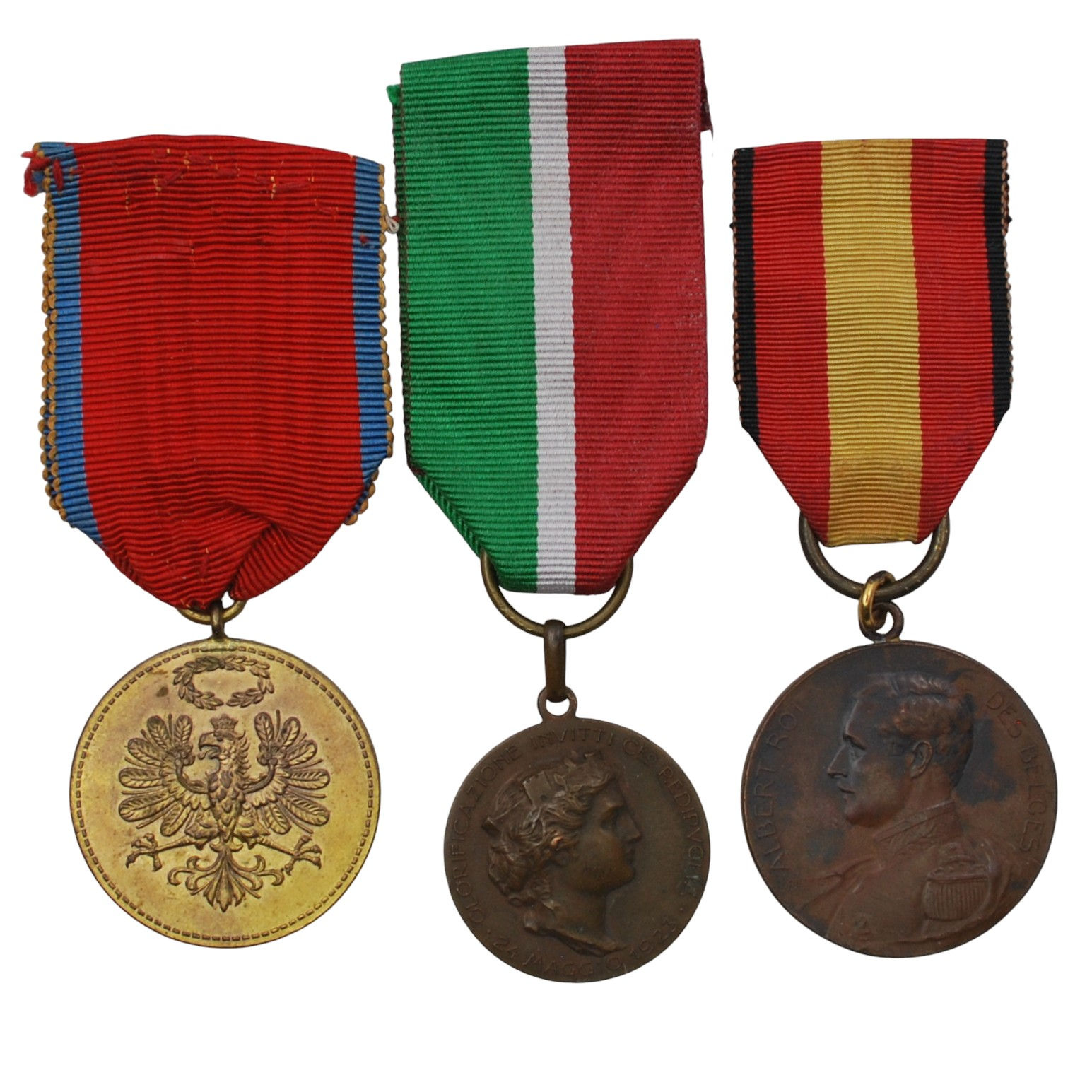 International - Original WWI-era medals from Austria, Italy & Belgium
