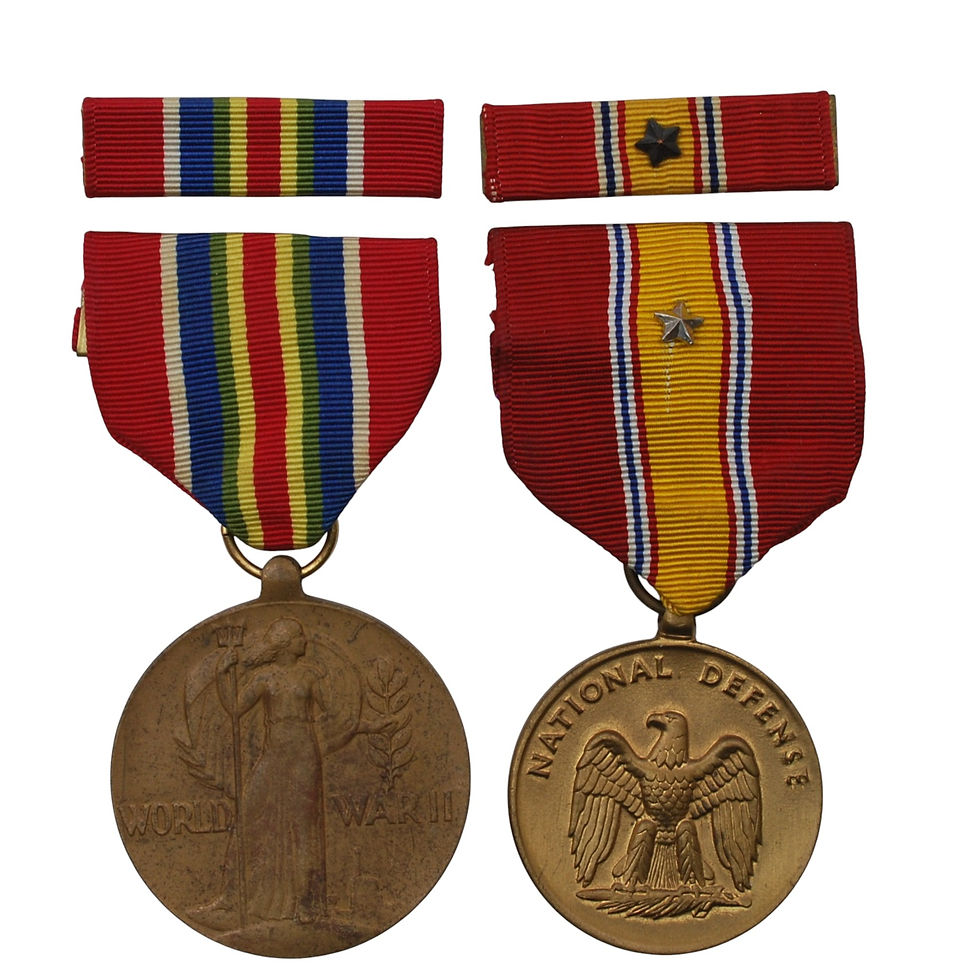 United States - WWII Merchant Marine & National Defense Medals