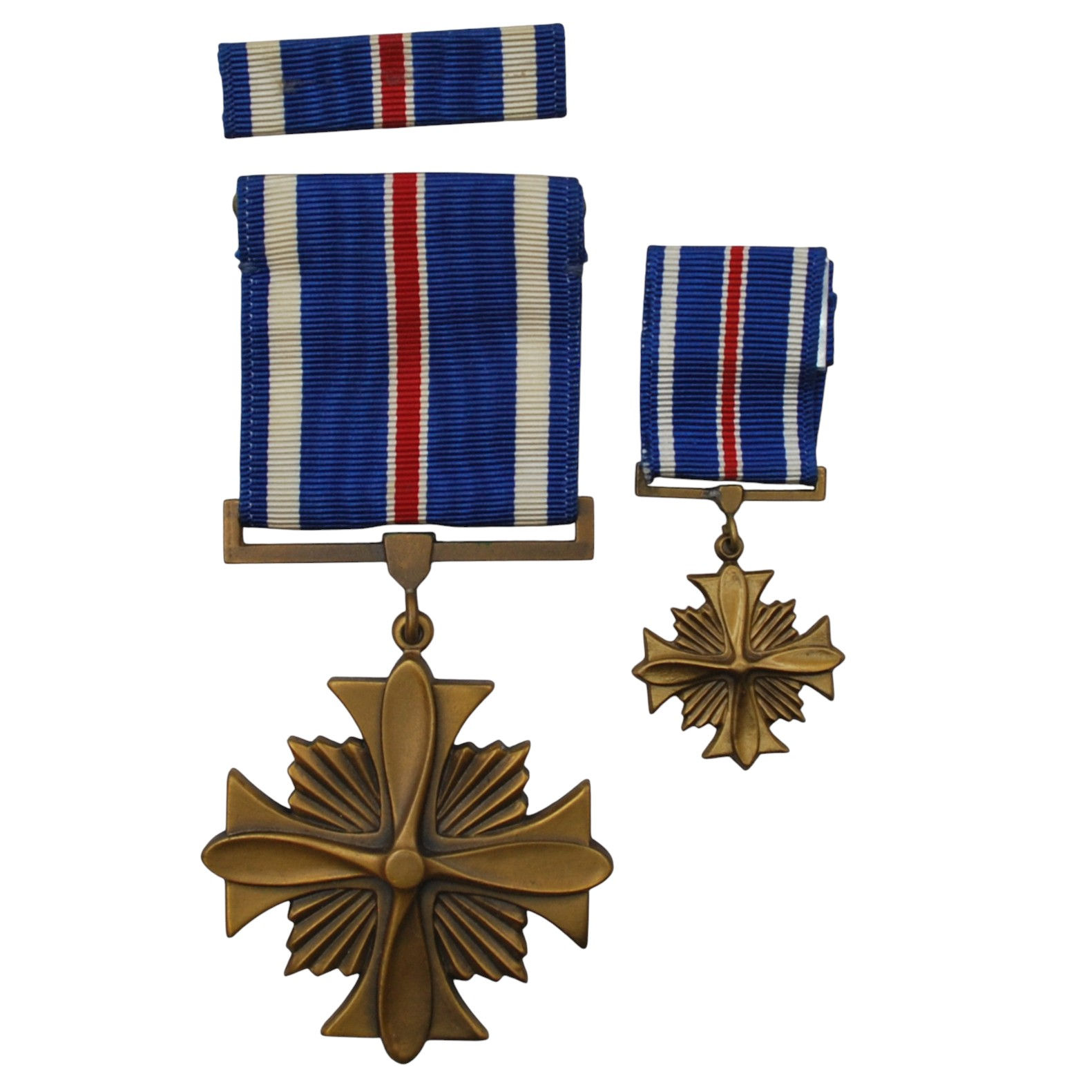 United States – Distinguished Flying Cross & Miniature Set with Ribbon Bar