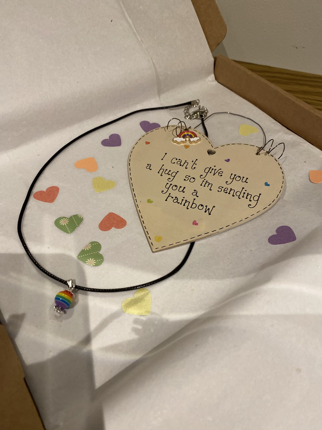 Rainbow plaque and neclace