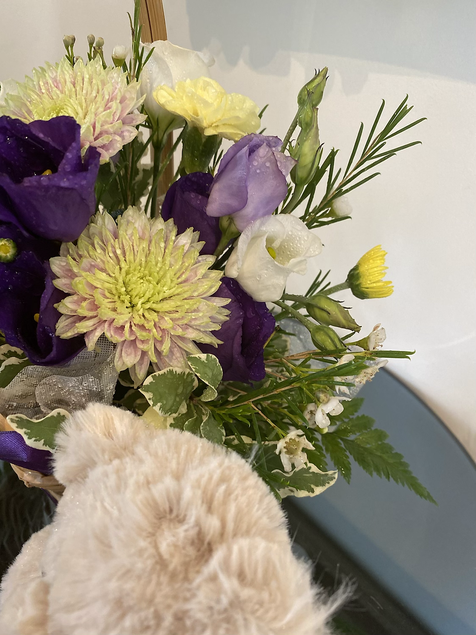 Thumbnail: Flower girl basket and thank you teddy