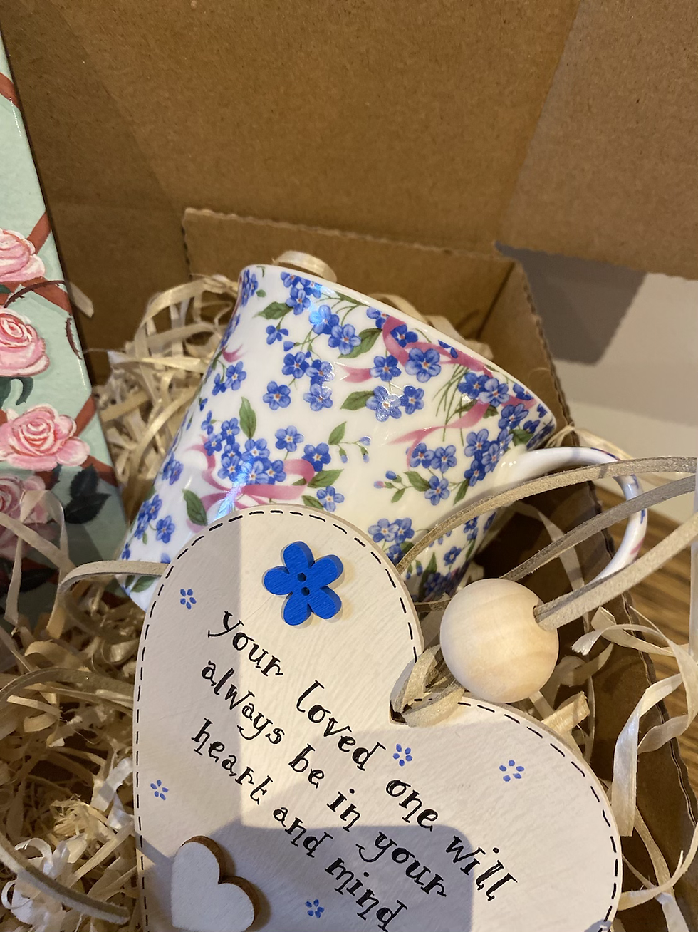 Thumbnail: Our  Forget-me-not comfort gift box.