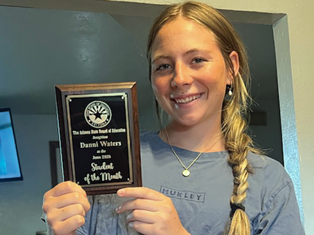 Fredonia’s Danni Waters honored as June’s Arizona Student of the Month